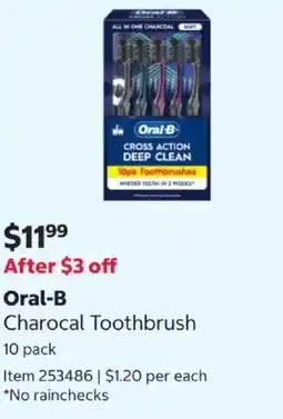 Costco Oral-B Charocal Toothbrush offer