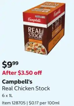Costco Campbell's Real Chicken Stock offer