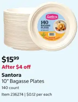 Costco Santora 10" Bagasse Plates offer