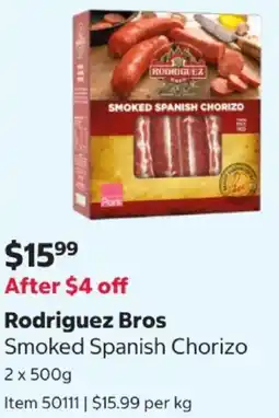 Costco Rodriguez Bros Smoked Spanish Chorizo offer