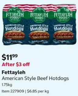 Costco American Style Beef Hotdogs offer
