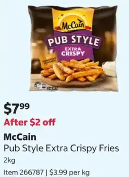 Costco Pub Style Extra Crispy Fries offer