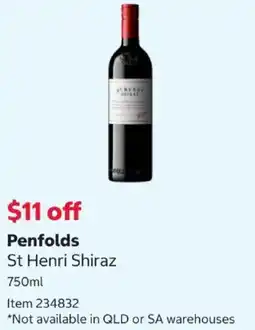 Costco St Henri Shiraz offer