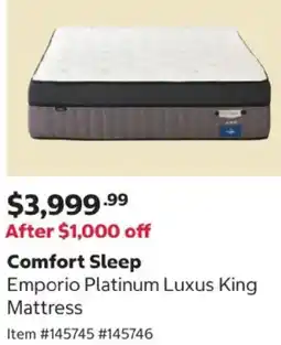 Costco Comfort Sleep offer