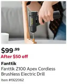 Costco Fanttik Z100 Apex Cordless Brushless Electric Drill offer