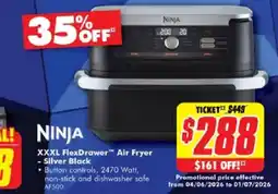 The Good Guys XXXL FlexDrawer Air Fryer - Silver Black offer