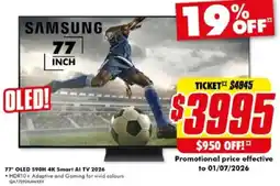 The Good Guys 77" OLED 590H 4K Smart Al TV 2026 offer