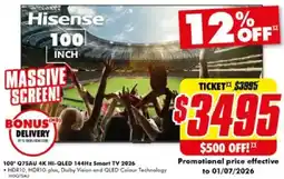 The Good Guys 100 Q7SAU 4K HI-QLED 144Hz Smart TV 2026 offer