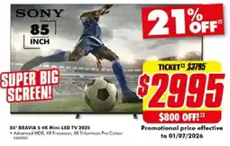 The Good Guys 85* BRAVIA 5 4K Mini-LED TV 2025 offer