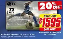 The Good Guys 75* QNED80B EVO Al Mini-LED 4K Smart TV 2026 offer