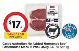 Coles Coles No Added Hormone Beef Porterhouse Steak offer