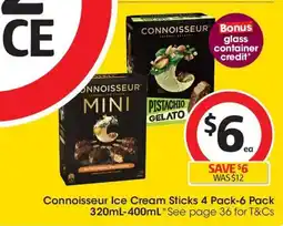 Coles Connoisseur Mini Cookies & Cream Ice Cream Sticks offer
