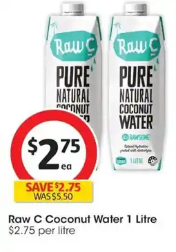 Coles Raw C Pure Natural Coconut Water offer