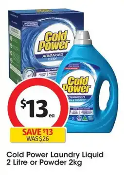 Coles Cold Power Laundry Liquid Advanced Clean offer