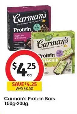 Coles Carman's Protein Bars Dark Choc & Cranberry offer