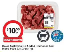 Coles Coles Australian No Added Hormones Diced Beef offer