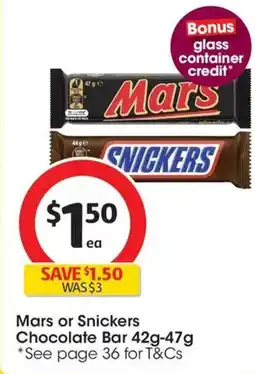 Coles Mars Milk Chocolate Bar Caramel Nougat offer