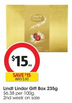 Coles Lindt Lindor Assorted Chocolate Balls Gift Box offer