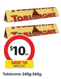 Coles Toblerone Milk Chocolate offer