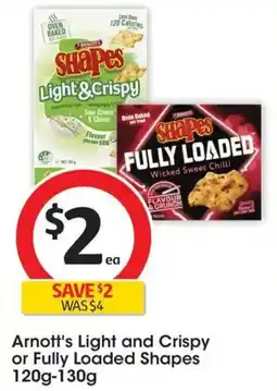Coles Arnotts Shapes Light & Crispy Sour Cream & Chive offer