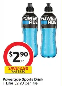 Coles Powerade Isotonic Mountain Blast Sports Drink Sipper Cap Bottle offer