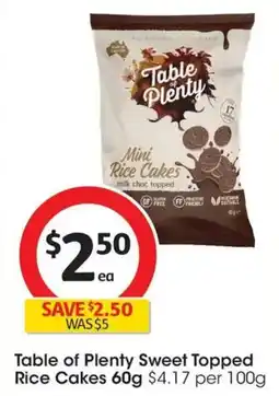 Coles Table Of Plenty Share Topped Mini Rice Cakes Chocolate offer