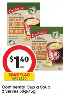 Coles Continental Cup A Soup Creamy Chicken With Lots Of Noodles Serves 2 offer