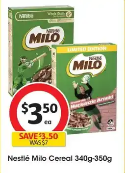 Coles Nestle Milo Whole Grain Energy & Fibre Breakfast Cereal offer