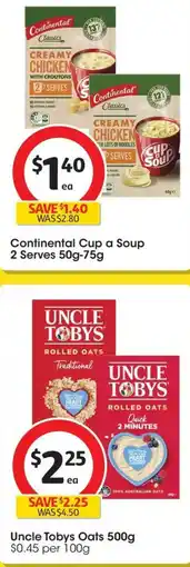 Coles Uncle Tobys Traditional Rolled Oats offer