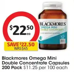 Coles Blackmores Odourless Fish Oil Omega-3 Mini Capsules offer