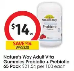 Coles Nature's Way High Strength Adult Vita Gummies Probiotic+prebiotic offer