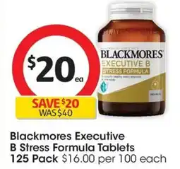 Coles Blackmores Executive B Stress Support Tablets offer
