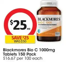 Coles Blackmores Bio C 1000mg Tablets offer