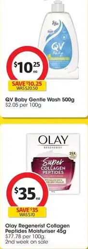Coles Olay Regenerist Super Collagen Peptides Moisturiser offer