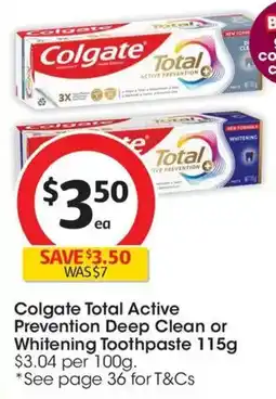 Coles Colgate Total Active Prevention Original Toothpaste offer