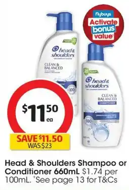 Coles Head & Shoulders Anti-dandruff Shampoo Clean & Balanced offer