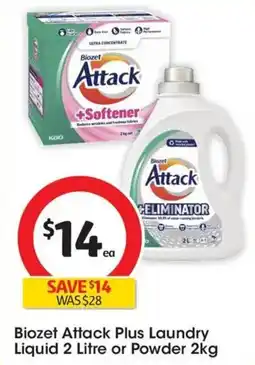 Coles Biozet Attack Powder Plus Softener offer