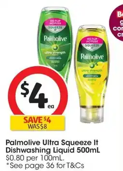 Coles Palmolive Ultra Squeeze It Original Dishwashing Liquid offer