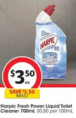 Coles Harpic Fresh Power Marine Splash Toilet Cleaner offer