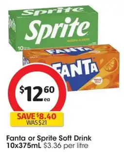 Coles Fanta Orange Soft Drink Multipack Cans offer