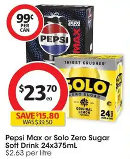 Coles Pepsi Max No Sugar Cola Soft Drink Cans Multipack offer
