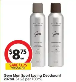 Coles Gem Sport-loving Deodorant Millionaire offer