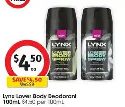 Coles Lynx Lower Body Deodorant Spray Pear & Cedarwood offer
