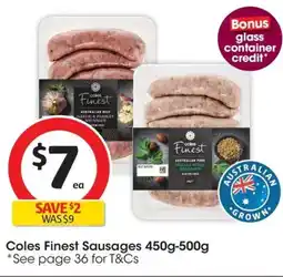 Coles Coles Finest Italian Style Pork Sausages offer