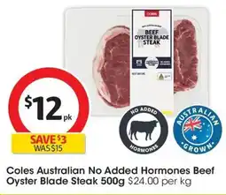 Coles Coles No Added Hormone Beef Oyster Blade Steak offer