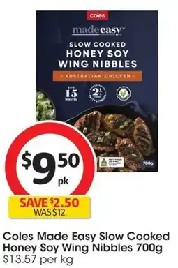 Coles Coles Made Easy Honey Soy Wing Nibbles offer