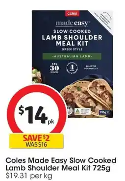Coles Coles Made Easy Greek Lamb Kit offer