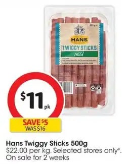 Coles Hans Twiggy Sticks offer
