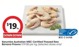 Coles Karumba Australian MSC Certified Thawed Raw Banana Prawns offer