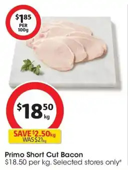 Coles Primo Short Cut Bacon offer